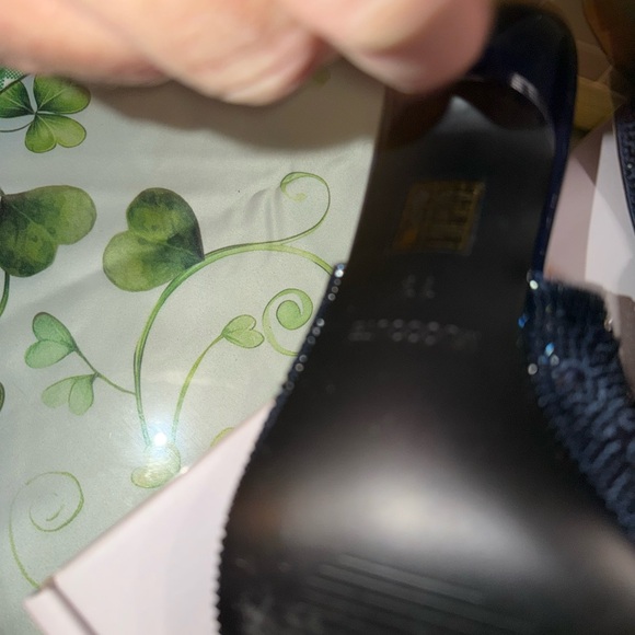 Blue sequin Slingback Heels - Picture 5 of 6